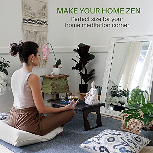 ENSO SENSORY Kiri Meditation Table - Premium Carved Japanese Minimalist Altar - Chabudai Coffee or Tea Low Floor Table - Floor Sitting, Sustainab