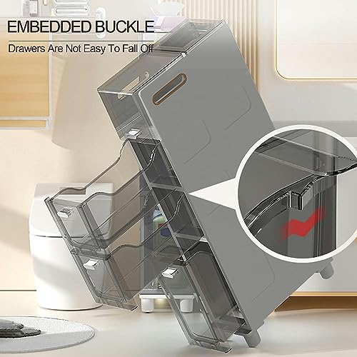 OPSREY 2/3/4-Tiers Bathroom Floor Storage Cabinet, Small Bathroom Storage for Tiny Spaces,Little Shelf for Bedroom,Narrow Toilet Paper Cabinet fo