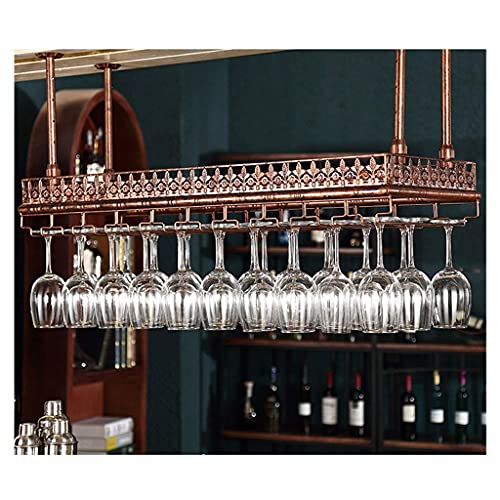 OUSIKA Wine Racks,Ceiling Mounted and Glass Holder, Metal Industrial Shelf Storage for Wall, Hanging Wine Glass Rack Holder for Bar Home Café