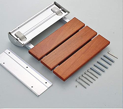taimowei Folding Seat Shower Wall Stool Anti-Slip Bathroom Handrail, Wall Chair Bath Stool Change Shoe Bench Armrest Solid Wood Bathroom Old Man