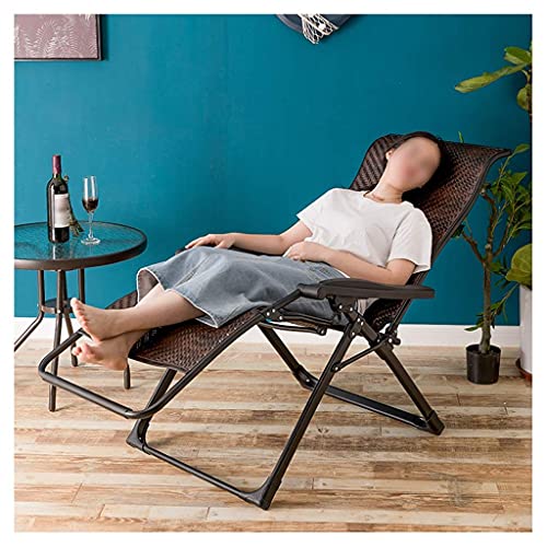 Sywlwxkq Zero Gravity Chairs, Folding Reclining Chairs, Wicker Chair, Lounger Deck Chairs, Beach Chairs, Sun Lounger, Super Width 52 CM, Beach Pa