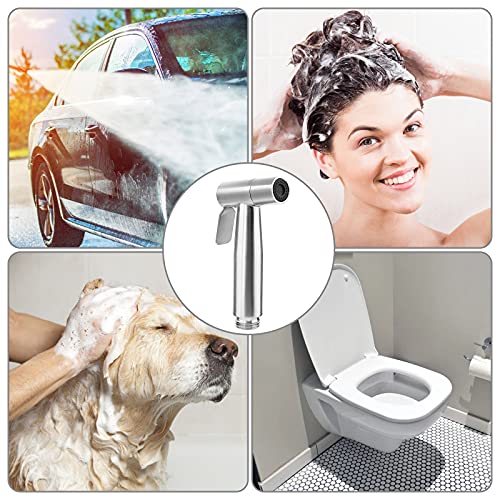 Hand Held Bidet Sprayer, Multi-Functional Sprayer Head Stainless Steel Shower Sprayer Brushed Nickel Sprayer for Toilet Cleaning Pet Bath Persona