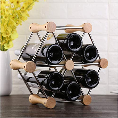DLOETT Solid Wood Wine Rack- Solid Wood Wood Color Freely Assembled Strong Bearing Capacity Strong and Durable Can Put of Wine Variety Creative W