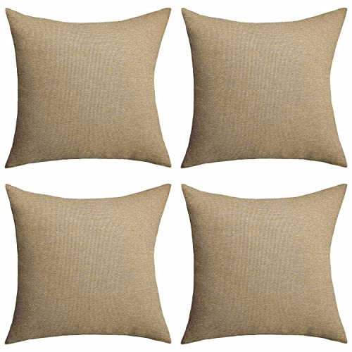 Home Brilliant Sage Green Cushion Covers 45 x 45 for Garden Furniture, Decorative Outdoor Cushions Covers Waterproof, 18x18 inches, Pack of 4, Sa