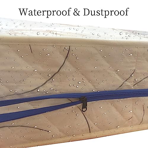 JUNESHE 2 Pack Zippered Queen Mattress Bags for Moving and Storage-3 Mil Mattress Moving Bags-Waterproof Mattress Protectors,82x62x14 inches
