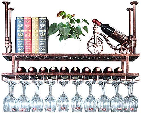 EYLINK Wine Racks,Wine Lovers/Wall Mount Wine Rack Simple Style Iron Hanging Wine Glass Rack Ceiling Decoration Shelf for Bars,Restaurants,Kitche