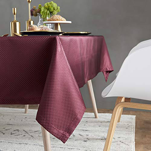 HSYLYM Waterproof Table Cloth Rectangular Polyester Washable,Plain Table Cover Suitable for Indoor and Outdoor Use,Ecru,135x240cm(53x94in)