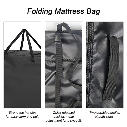Hohong Folding Mattress Storage Bag for Milliard 10cm Folding Mattress,Tri Folding Mattress Carry Case Tri-Fold Guest Bed Mattress Bag-80x66x33cm