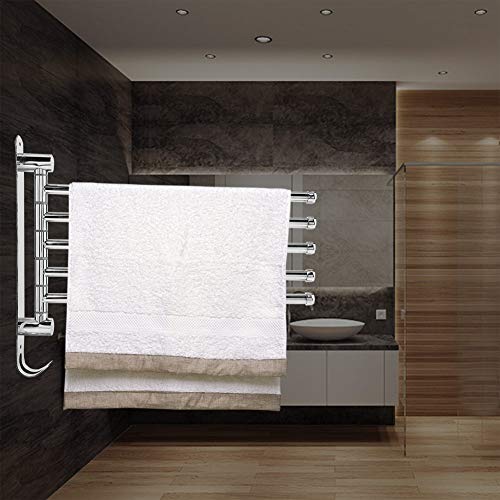 Cafopgrill Stainless Steel Bath Rack Wall Mounted Towel Rack Holder with Extra Long 2/3/4/5 Swivel Bars, Rotating Towel Holder for Kitchen, Bathr