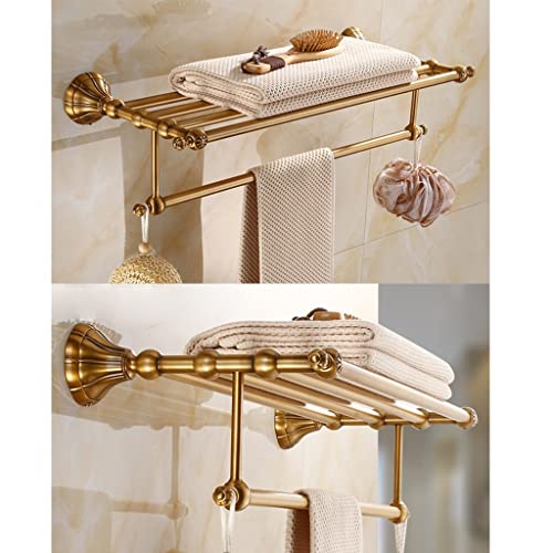 HIGOH Towel Racks,Bathroom Towel Rack Wall Mounted Towel Holder,Bathroom Accessory Antique Aluminum Towel Rack,Towel Holder Bathroom Shelf,Bath H