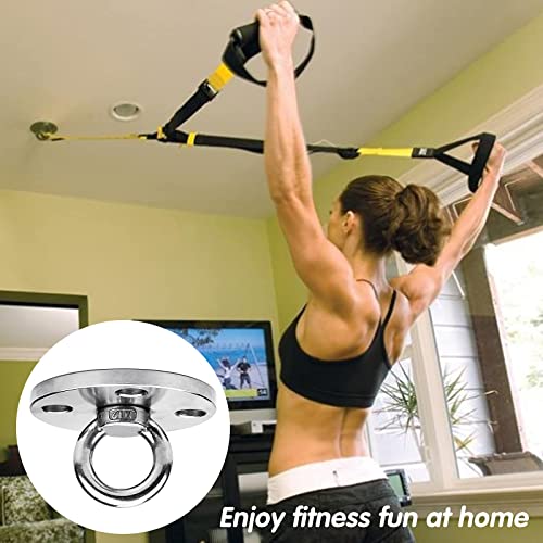 Heavy Duty Swing Hanger Hooks, Stainless Steel Swing Set Accessories 360° Swivel Wall Ceiling Mount Bracket with Screw Bearable 500kg for Yoga Ha