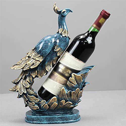 LUKEO Gold blue phoenix wine rack wine bottle handicraft bottle rack champagne rack wine rack ( Color : D , Size
