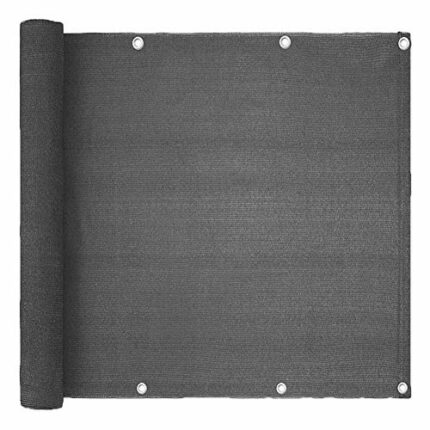 Balcony Privacy Screen,Garden Fence Screen with Rope and 20Pcs of Ties,Breathable,UV Protected,Suitable for Balcony,Garden,Patio (Grey,0.9m*5m)