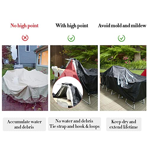 JUZHOUHUI Outdoor Waterproof Patio Table Cover,Patio Furniture Set Cover,Lawn Patio Furniture Cover with Padded Handles for Outside Dining Table