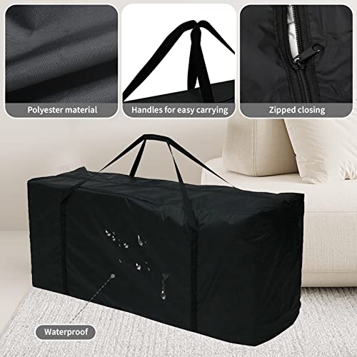 LIROPAU Garden Furniture Cushion Storage Bag, Heavy Duty Rip Proof 210D Oxford Fabric Outdoor Waterproof Storage Bag, Handbag Carry Case Organise