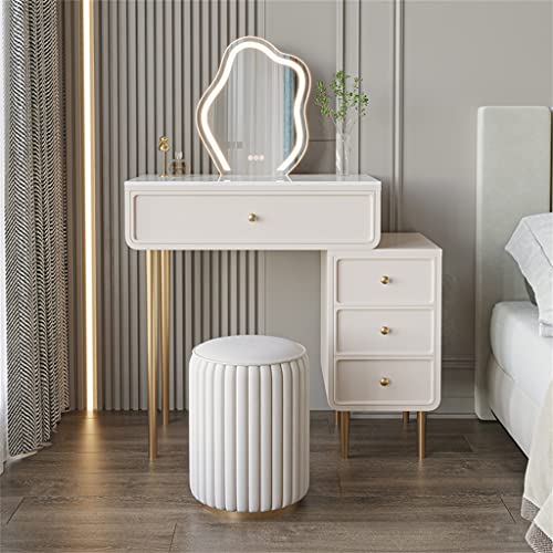 DINGZZ Pine Slate Dressing Table Solid Wood Vanity Bedroom Light Combination Storage Cabinet