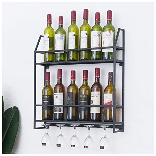 Metal Black Wall-Mounted Wine Glass Holder Stylish Simplicity Industrial Stylish Simplicity Champagne Glass Wine Glass Goblet Holder Bracket Red