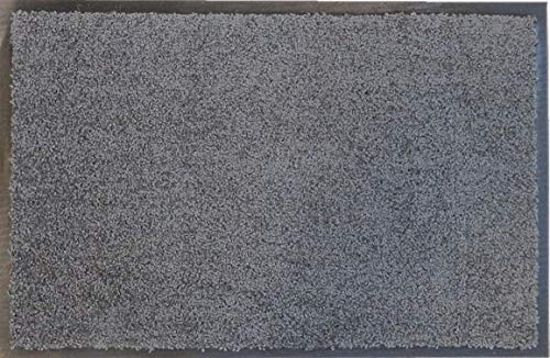 oKu-Tex Doormat | Dirt Trapper Mat | Eco-Clean | Silver/Grey | Recycled Rubber | for Indoor | Entrance Area/Front Door/Staircase/Hallway | Non-Sl