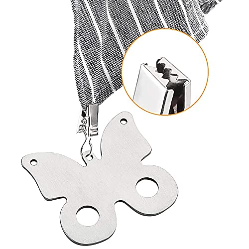 Alnicov Set of 8 Stainless Steel Tablecloth Weights with Clips for Family Dinner Table and Outdoor Picnic Decoration(Butterfly)
