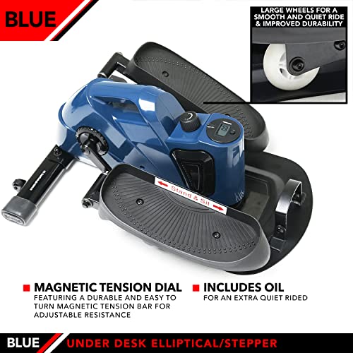 jfit Under Desk & Stand Up Mini Elliptical/Stepper w/Adjustable Angle | The Ideal Fitness & Exercise Equipment for Home| Ideal for Men, Women, Ki