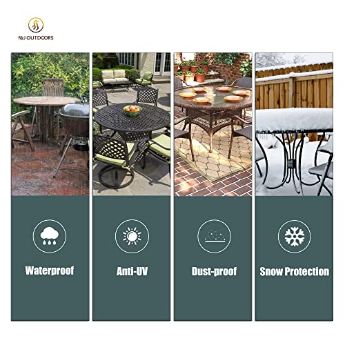 F&J Outdoors Garden Furniture Covers, Waterproof UV Resistant Anti-Fading X-Large Cover for Round Table with Chairs Set, 279.5cm(110 inch) Diamet