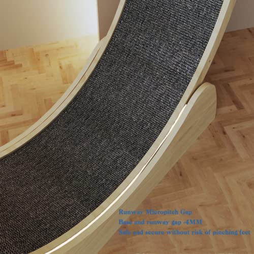 Cat Running Wheel, Cat Exercise Wheel Treadmill with Carpeted Runway, Fitness Weight Loss Device, Natural Wood Color (S)