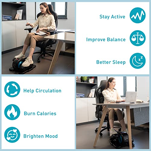 GEARSTONE Exercise Stepper, Under Desk Elliptical Pedal,Electric Pedal Exerciser Stepper with LCD Display Indoor Cycling Bike Stepper