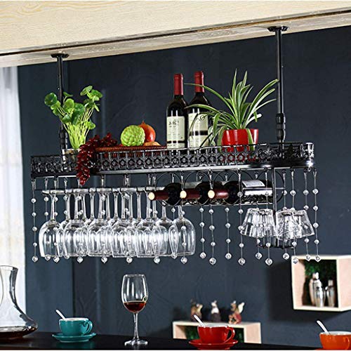 EYLINK Wine Racks,Wine Lovers/Ceiling Wine Racks Wall Mounted Hanging Wine Bottle Holder Metal Iron Wine Glass Rack Goblet Stemware Racks Bar Dec