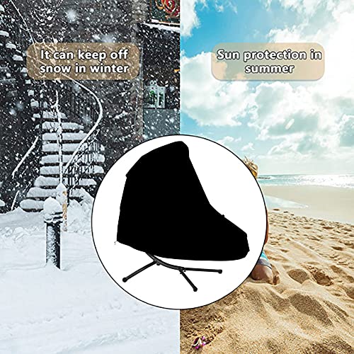 Uposao Black Waterproof Patio Hanging Chaise Lounge and Stand Cover Outdoor Hanging Curved Steel Chaise Hammock Lounge Chair Covers Durable 73 In
