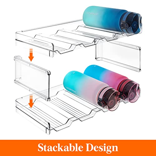 Lifewit Stackable Water Bottle Organiser for Cupboard, Freezer, Pantry, Plastic Cup Holder, Bottle Storage, Wine Racks for Kitchen Tabletop, Offi