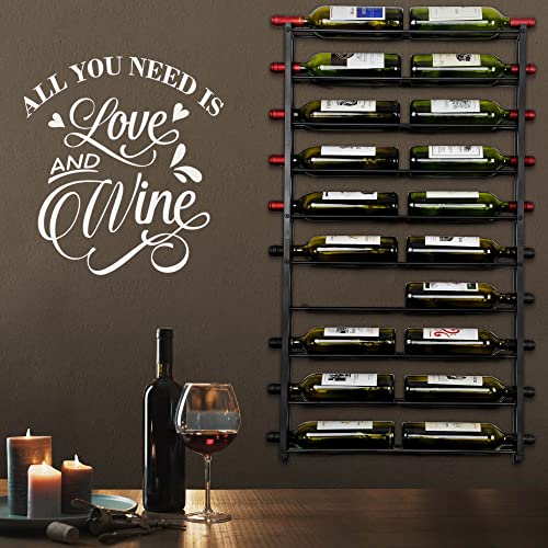 FLstudio Wall Mount Wine Rack - Metal Wine Storage Organizer Wall Mounted Wine Holder for 20 Wine Bottle Display