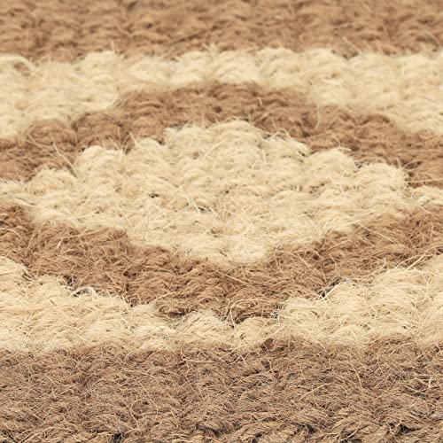 Relaxdays Jute Doormat, 60x40 cm, Durable, Handwoven, Mat for Indoor & Outdoor Use, Diamond Pattern, Brown/Cream, Design F