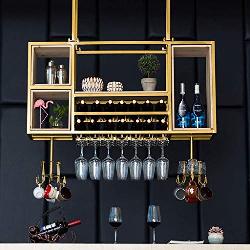EYLINK Wine Racks,Solid Ceiling Hanging Wine Rack Storage Holder Metal Cabinet Wine Bottle Rack Wine Cooler Decorative Display Shelves