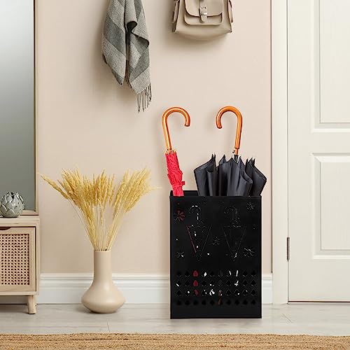 Coloch Metal Umbrella Stand Rack, Freestanding Umbrella Holder Bin Multipurpose Cane Storage Rack with Weighted Base for Umbrella, Walking Stick,