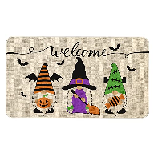 Roszwtit Halloween Door Mat 30 X 17 Inch Halloween Skull Doormat Indoor Outdoor Entrance Floor Mat Non Slip Halloween Decor Rubber Welcome Mats