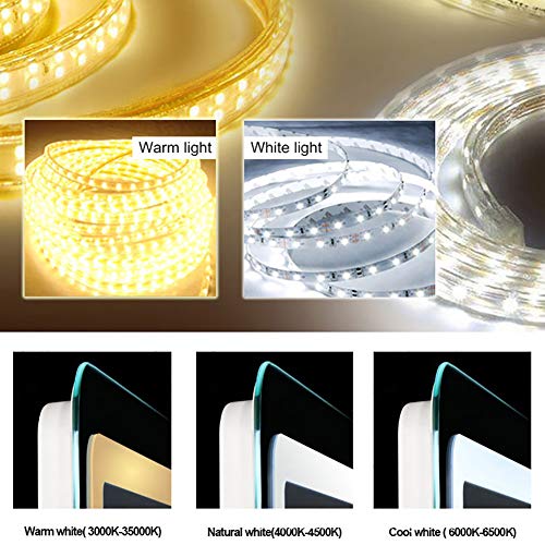 Illuminated LED Bathroom Mirror with 3 Color Modes, 500 X 700Mm Wall Mounted LED Mirrors Light with Dimmable Touch Control Switch, Ip44 Waterproo