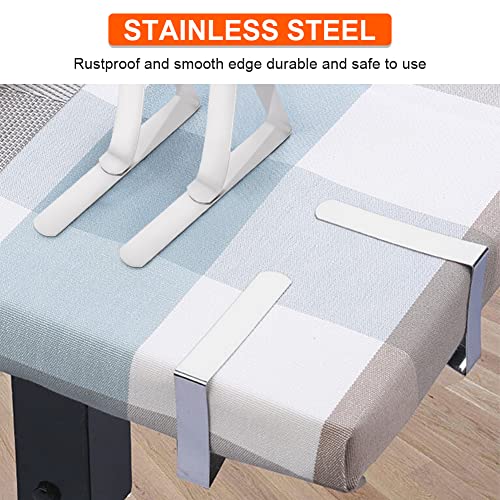 4pcs Table Cloth Cover Clips, Stainless Steel Table Cloth Cover Clamps Table Cloth Clips Large Triangular Anti-Slip Tablecloth Holder Clamps for