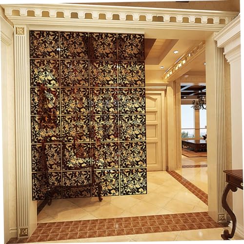 Hanging Screen Hanging Room Divider Panels Safety Screen Panels For Home, Hotel, Office, Bar, As Decoration 40 X 40 Cm 12Pieces (Black)