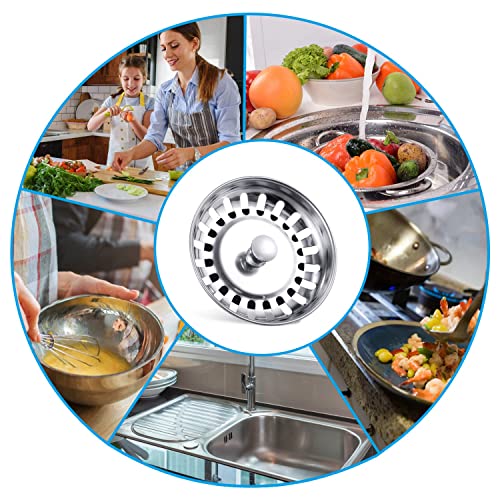 OWill Kitchen Sink Strainer Plug Stainless Steel Thicken for Kitchen Sink, Diameter 78mm
