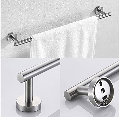 EXLECO 5PCS Towel Rack 41cm Towel Rails Wall Mounted Rack for Bathrooms Stainless Steel Long Round Bathroom Accessory, Screws Mounting Polished F