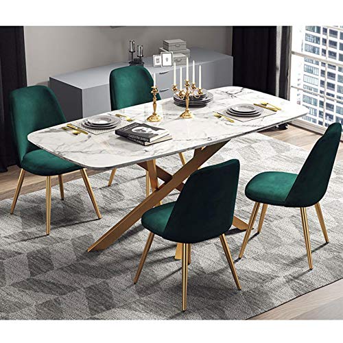 Kitchen Dining Room Furniture Chairs Velvet Reception Dining Chair Soft Cushion Seat And Back Non-slip Metal Legs For Living Room Patio Office Ki