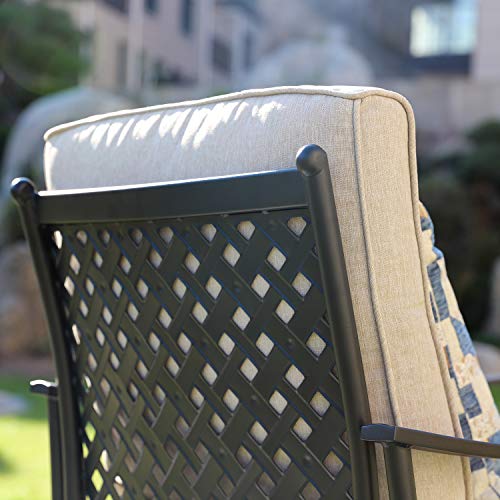 Patio Festival ® Outdoor Chair Bistro Cushioned Rocking Sofa Chairs Patio Furniture Sets Modern Conversation Set with 5.1 Inch Thick Seat Cushion