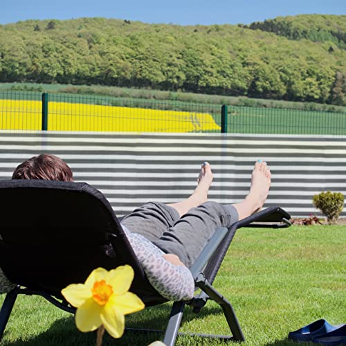 Relaxdays Garden Privacy Screen, for Balcony & Patio, UV Resistant, HDPE, 1 m x 6 m, Grey/White