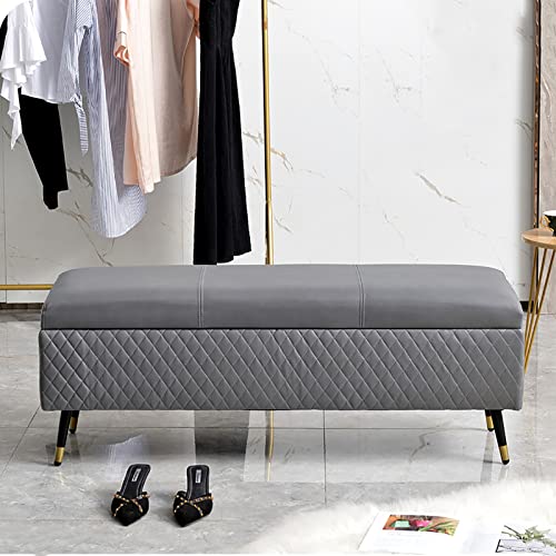 Storage Ottoman Bench for Bedroom, Premium Storage Bench End of Bed Upholstered Bench, Modern Bedroom Bench Entryway Bench Ottoman, for Bedroom,