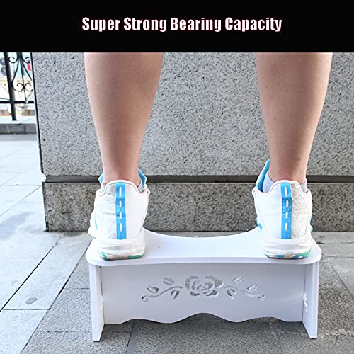 RUN HELIX Bathroom Stool Foldable Squatting Toilet Stool Adult,7 Inch Toilet Potty Stool for Adult and Kids Aid, Poop Stool Wood-Plastic Board, E