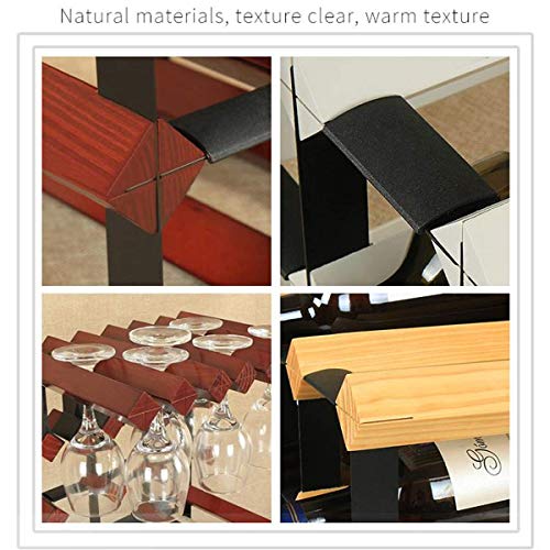 KEppd Wine Rack,Wine Glass Drying Rack and Bottle Holder, Wine Rack with 6 Glass Holder and 6 Bottle Holder, Perfect for Wine Lovers and Guests,W