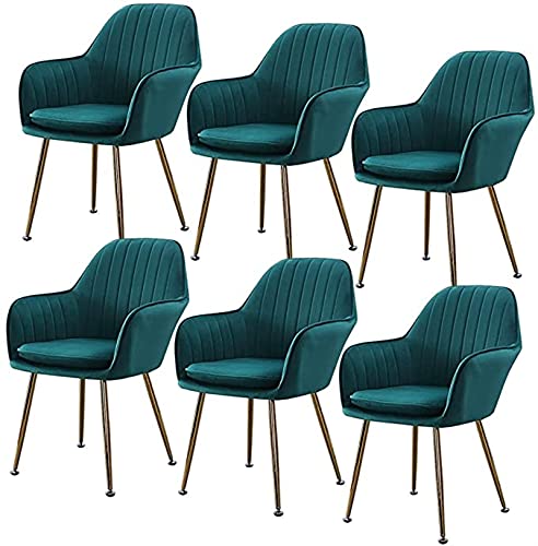 Modern Kitchen Dining Room Chairs Set Of 6 Dining Chairs Seating Seat Upholstered Flannel Fabric Armchair With Armrests Lounge Chair Reception Ch