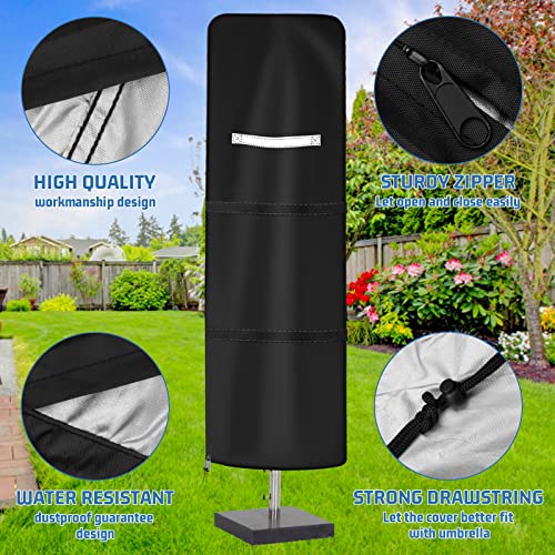 OZYAN Parasol Cover Patio Umbrella Covers,Waterproof Windproof,Anti-UV with Zip,210D Oxford Fabric Garden Parasol Cover for 7ft to 9ft Garden Out