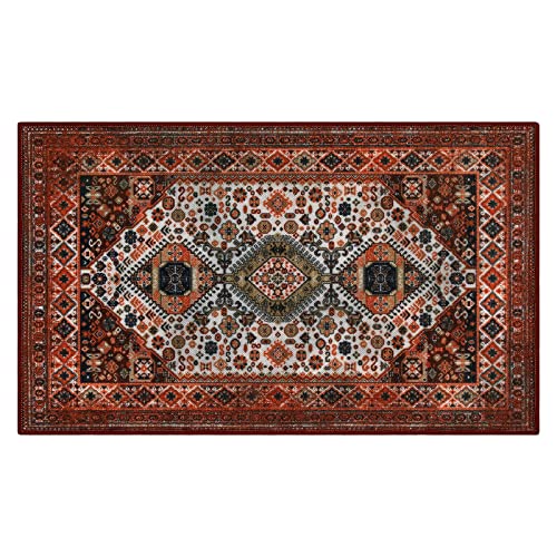 Collive Washable Indoor Door mat, Non Slip Retro Entryway Rug 20" x 32" Doormat Quick Absorbent Entrance Rug Distressed Front Door Mat, Welcome M