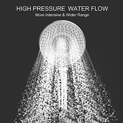 Rainsworth Thermostatic Shower Mixer Set, Height Adjustable Mixer Shower System with 25cm Round Overhead Rainfall Shower and High Pressure 3 Jets